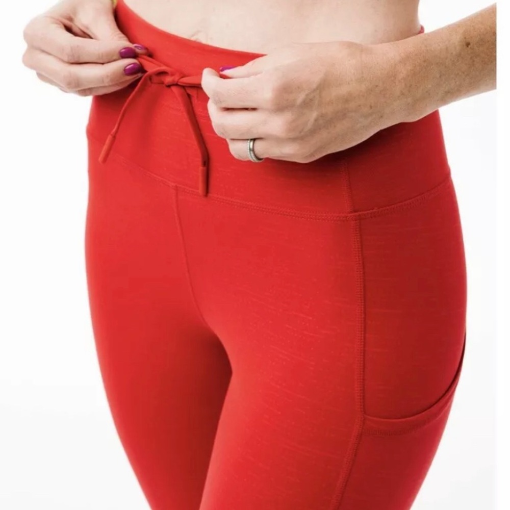 Zyia Red Drawstring Leggings sz 6-8